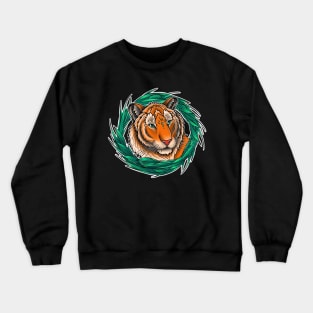 Round Grass Tiger Crewneck Sweatshirt